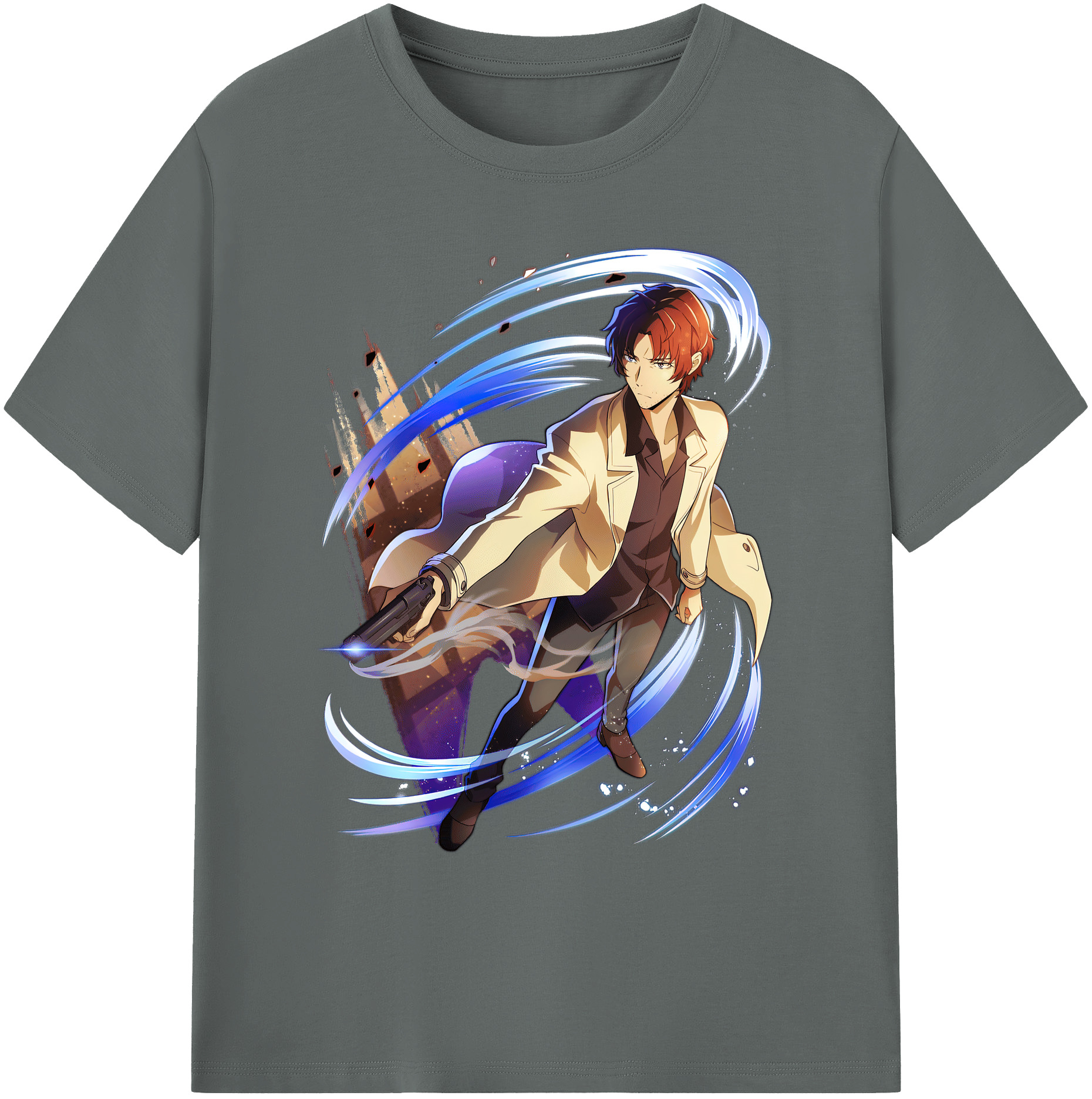 （画像用） 文豪ストレイドッグス Bungo Stray Dogs 綿100％ メンズ半袖Tシャツ｜肌触りやわらか＆通気性
